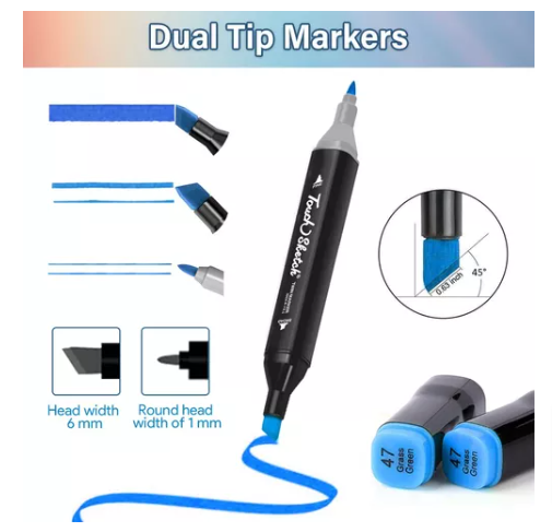 MARCADORES DOBLE PUNTA A BASE DE ALCOHOL EXTRA DURADEROS