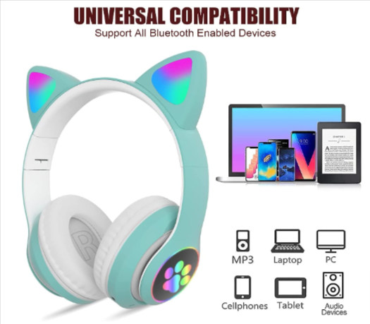 Auriculares Bluetooth Orejas De Gato RGB