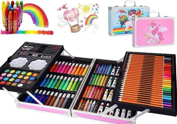 SET DE ARTE Y DIBUJO MALETA METÁLICA 145 PIEZAS🎨