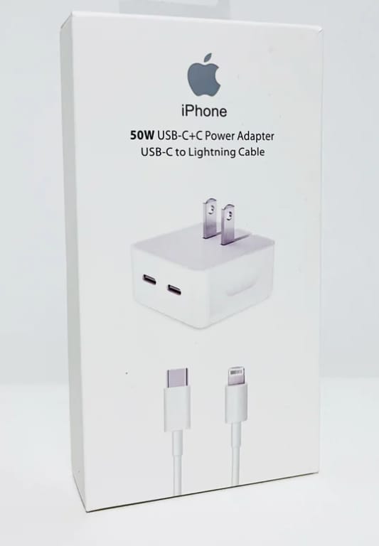 CARGADOR APPLE DE 50W PARA IPHONE CARGA UTRA RAPIDA