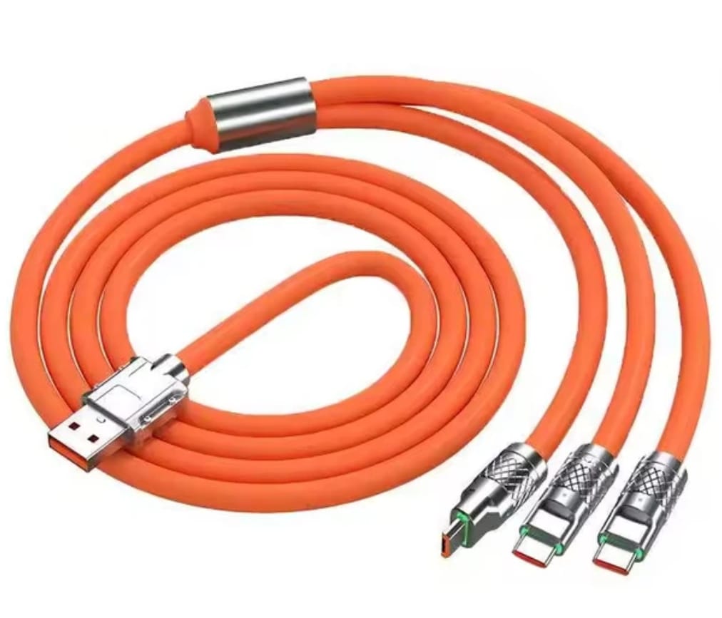 Cable 3 en 1, Súper Resistente y Ultra Rápido Siliconado de 7 Milimetros
