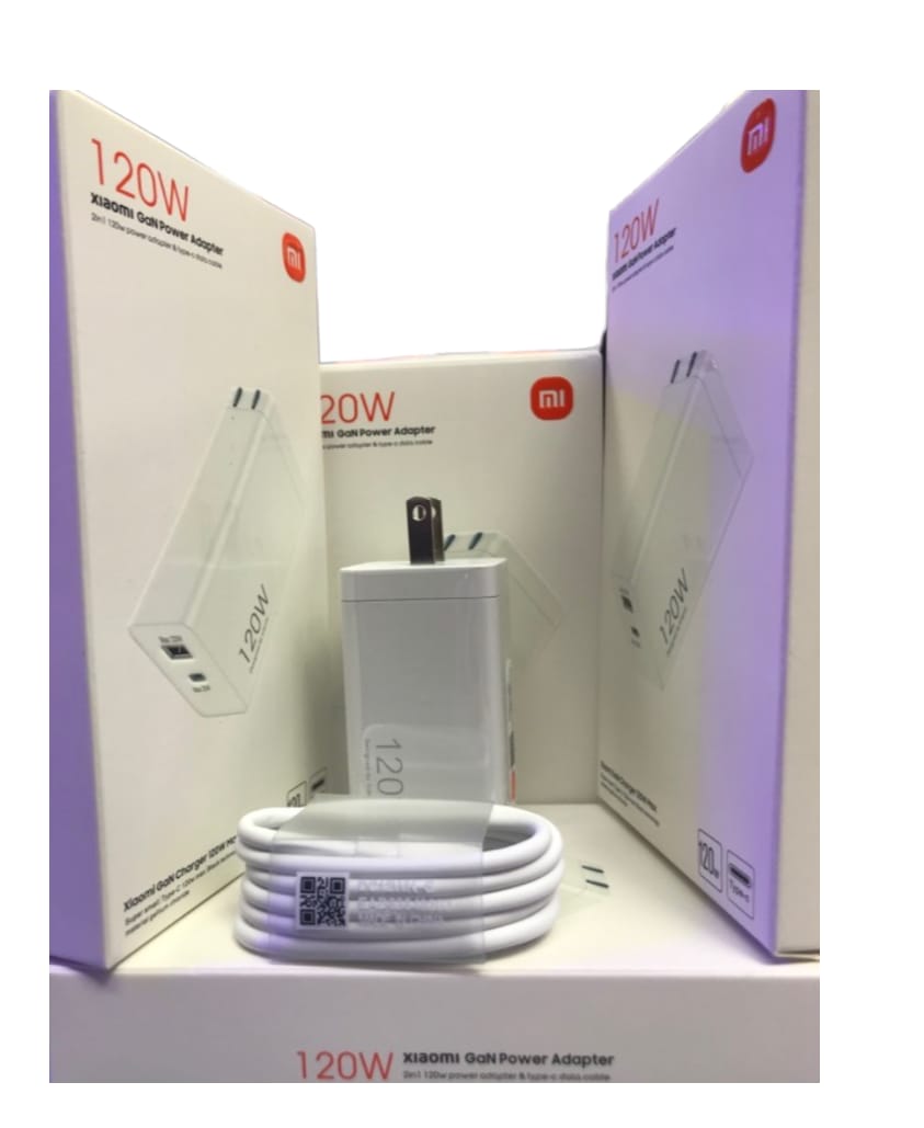 Cargador Xiaomi de 120W Doble Puerto Con Cable Tipo C Carga Ultra Rapida
