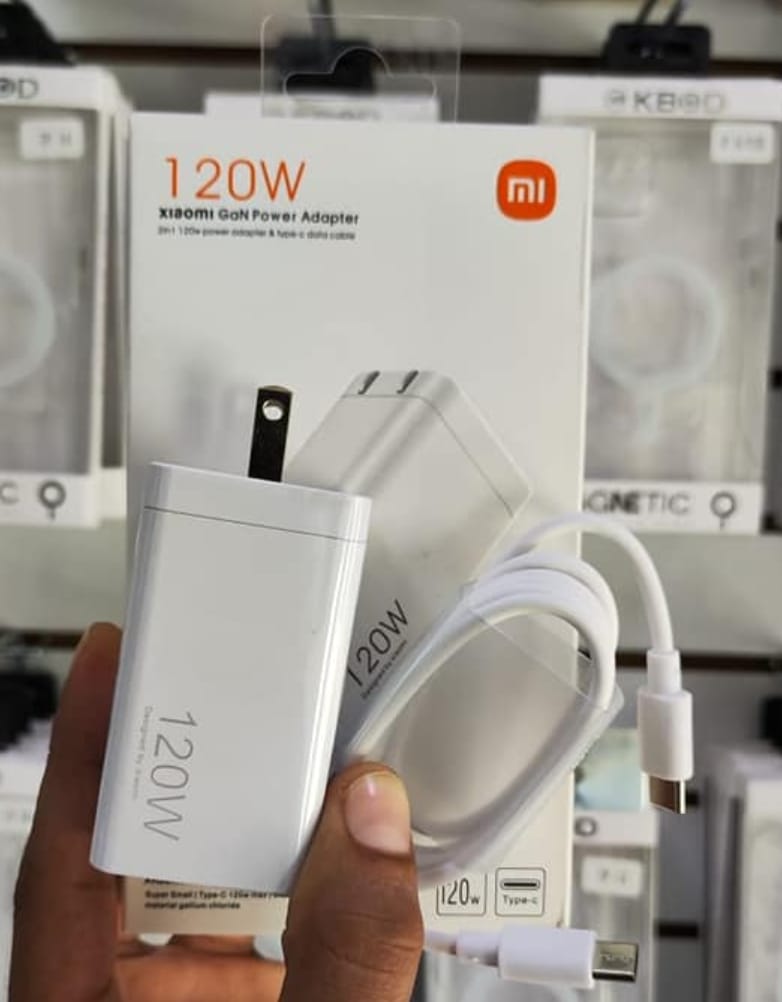 Cargador Xiaomi de 120W Doble Puerto Con Cable Tipo C Carga Ultra Rapida