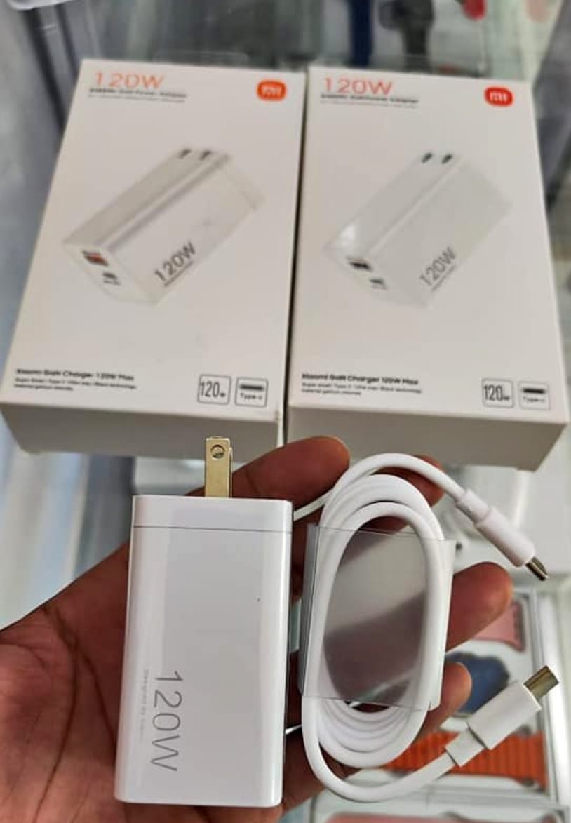 Cargador Xiaomi de 120W Doble Puerto Con Cable Tipo C Carga Ultra Rapida