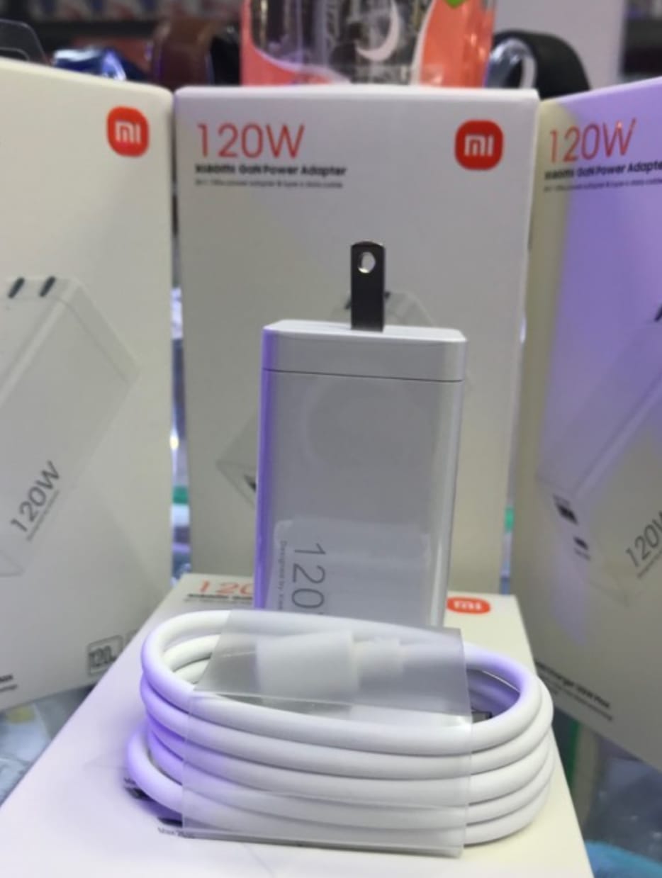 Cargador Xiaomi de 120W Doble Puerto Con Cable Tipo C Carga Ultra Rapida