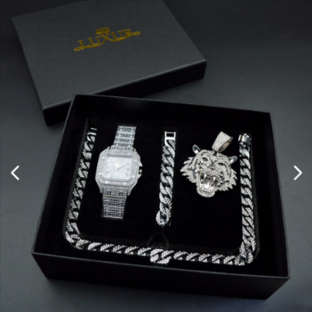 COMBO CUBANO RELOJ - CADENA - PULSERA CALIDAD PREMIUM