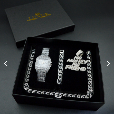 COMBO CUBANO RELOJ - CADENA - PULSERA CALIDAD PREMIUM