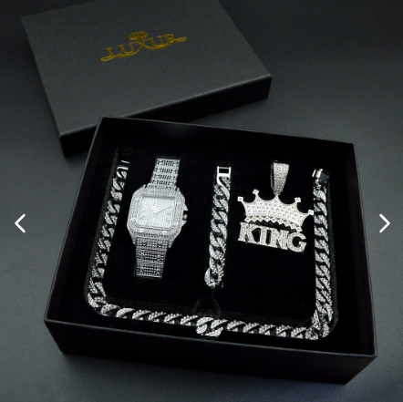 COMBO CUBANO RELOJ - CADENA - PULSERA CALIDAD PREMIUM