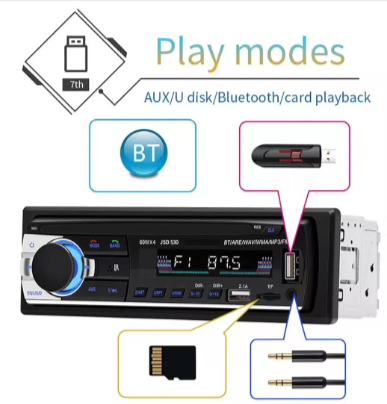 Radio Universal para Carro Bluetooth USB Micro SD Auxiliar 3.5mm