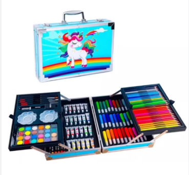 SET DE ARTE Y DIBUJO MALETA METÁLICA 145 PIEZAS🎨