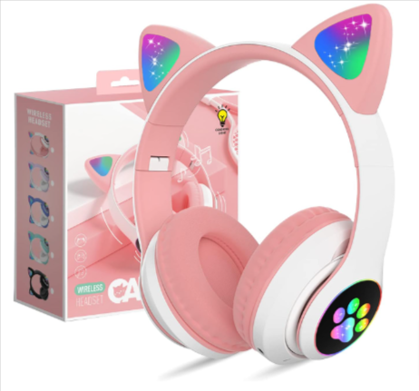 Auriculares Bluetooth Orejas De Gato RGB