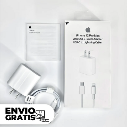 CARGADOR PARA IPHONE DE 25 W CON CABLE DE DATOS DE 1 METRO