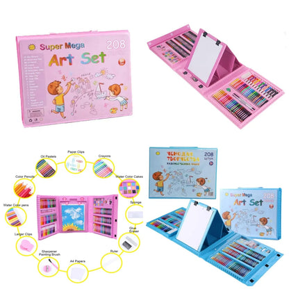 SET MALETA DE ARTE Y DIBUJO PARA NIÑOS 208 PIEZAS