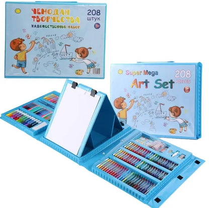 SET MALETA DE ARTE Y DIBUJO PARA NIÑOS 208 PIEZAS