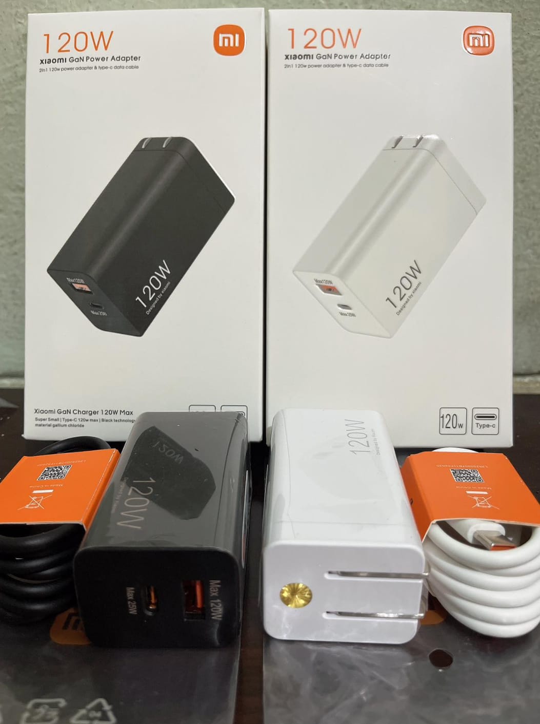 CARGADOR CARGA RAPIDA XIAOMI DE 120 W DOBLE PUERTO CON CABLE TIPO C A TIPO C