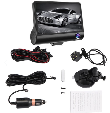 Cámara DVR para Carro con 3 Lentes Full HD: Seguridad y Visión Total en la Carretera