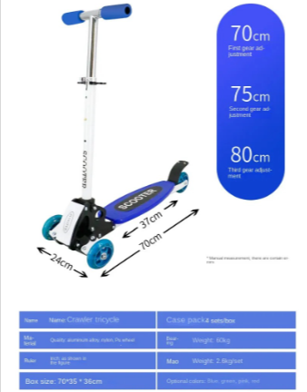 Scooter Monopatín Patineta de 3 Ruedas en Aluminio para Niños