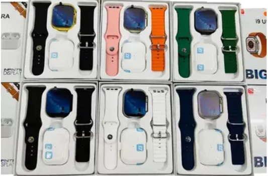 Combo Smartwatch i9 Ultra  con 2 Correas y AirPods