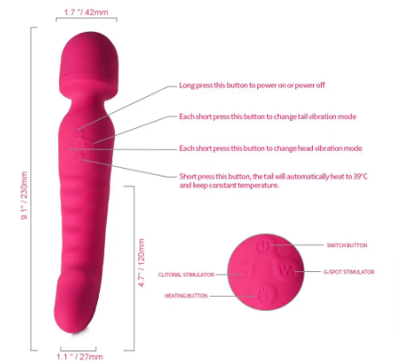 Z - Vibrador Hitachi Hot de Doble Estimulación 23cm