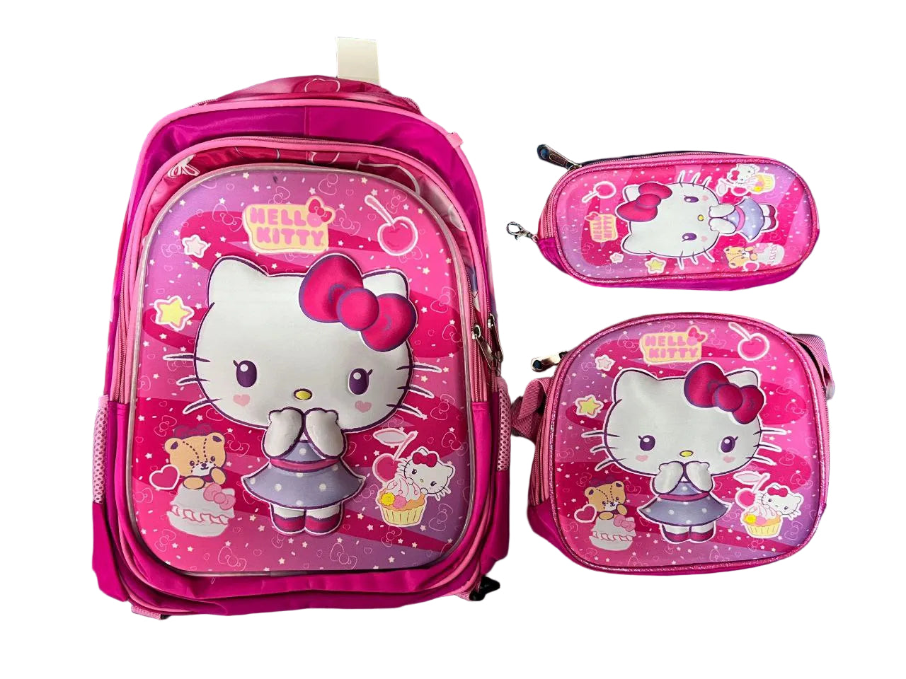 Set de Maleta Escolar Infantil x3 con Diseño 3D y Luces LED (Maleta + Lonchera + Cartuchera)