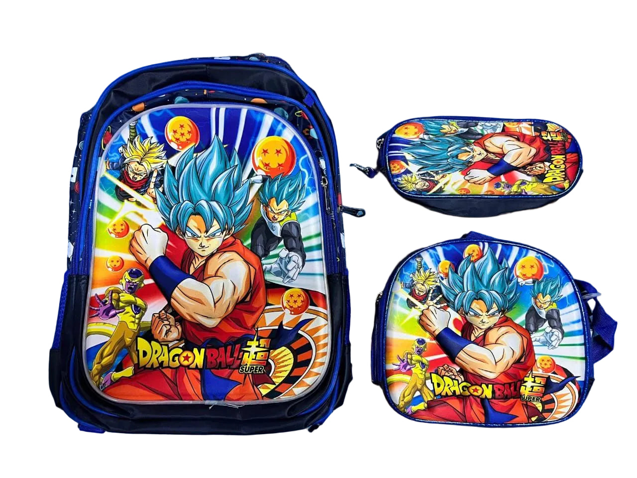 Set de Maleta Escolar Infantil x3 con Diseño 3D y Luces LED (Maleta + Lonchera + Cartuchera)