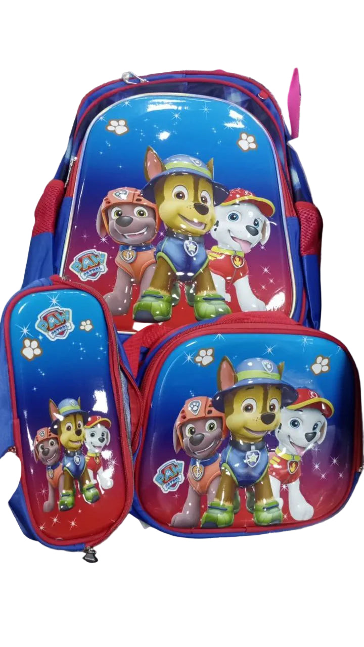 Set de Maleta Escolar Infantil x3 con Diseño 3D y Luces LED (Maleta + Lonchera + Cartuchera)