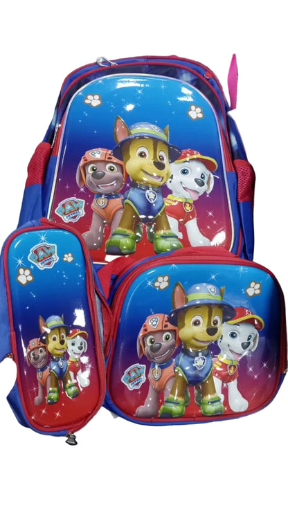 Set de Maleta Escolar Infantil x3 con Diseño 3D y Luces LED (Maleta + Lonchera + Cartuchera)