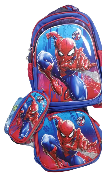 Set de Maleta Escolar Infantil x3 con Diseño 3D y Luces LED (Maleta + Lonchera + Cartuchera)
