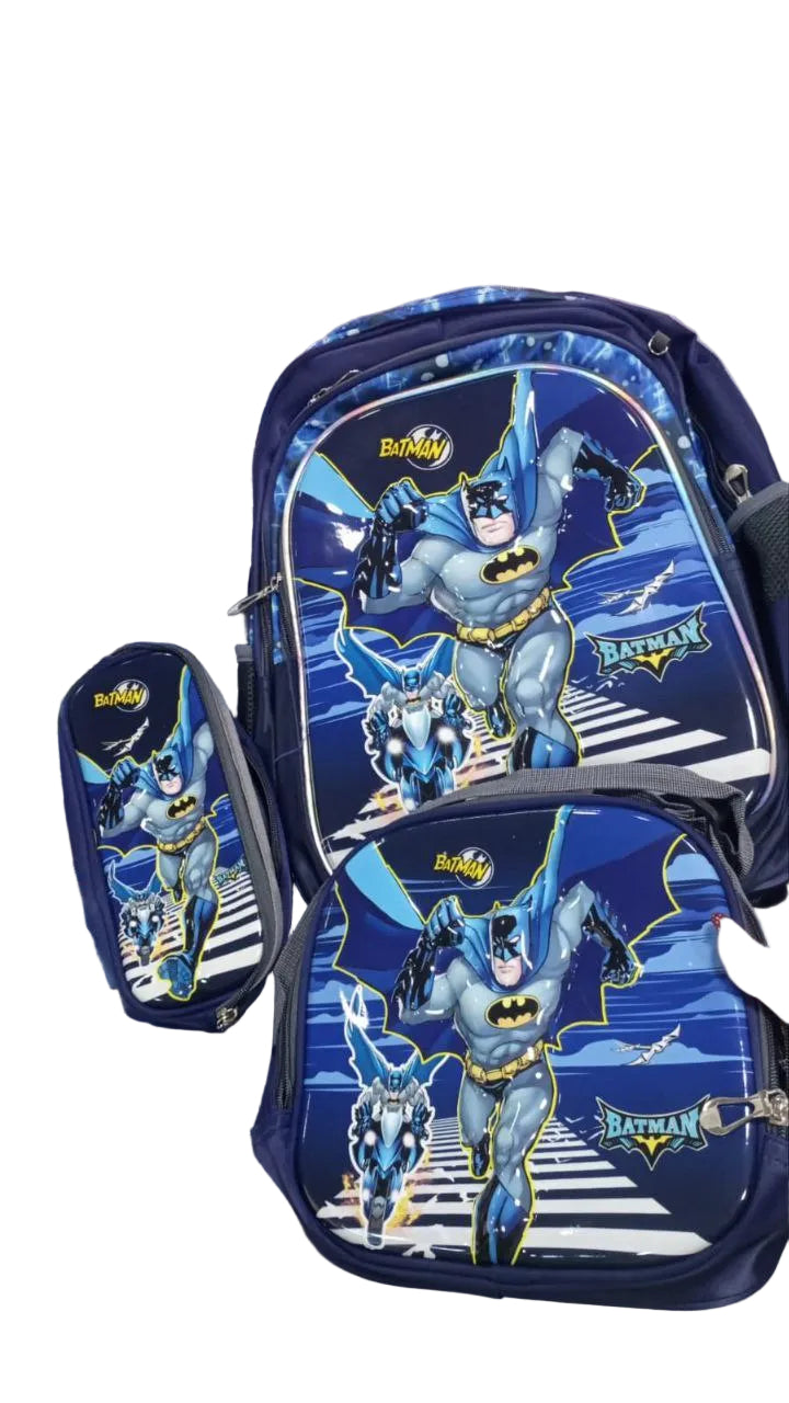 Set de Maleta Escolar Infantil x3 con Diseño 3D y Luces LED (Maleta + Lonchera + Cartuchera)