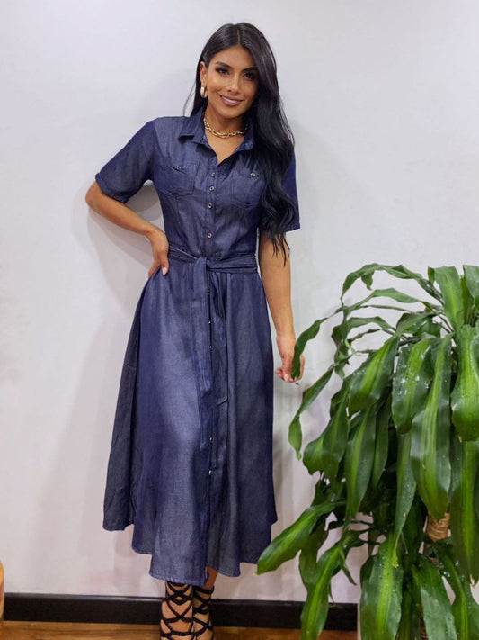 Vestido Roma Plus en Chambray: Elegancia y Comodidad para Cualquier Ocasión